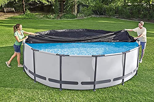 KAKAF Cubierta de piscina para piscina con marco redondo resistente al polvo, resistente al agua, plegable, lona de polietileno para piscinas al aire libre, playa, verano, fiesta, piscina (366 cm)