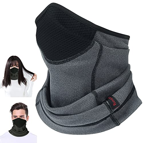 Kakveiai Braga Cuello Hombre o Mujer Moto, Mascarilla Multifuncional, Calentador de Cuello Deporte, para Ciclismo Senderismo Correr Pesca Deportes al Aire Libre (Gris)