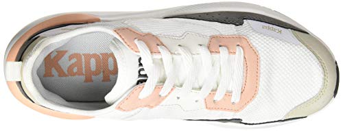 Kappa Wallas, Zapatillas Deportivas Mujer, Blanco/Gris Oscuro/Beige/Rosa, 37 EU