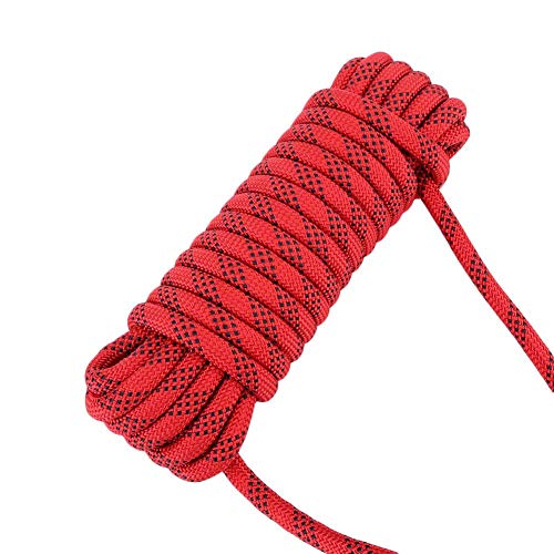 Keenso Paracord, cordón de 12 mm con mosquetón, Accesorio de Cuerda de Escalada(20m)