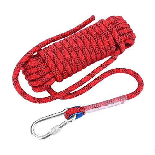 Keenso Paracord, cordón de 12 mm con mosquetón, Accesorio de Cuerda de Escalada(20m)