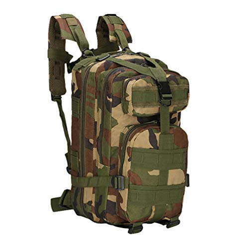 Ketamyy Mochila Tactica Militars 3 Dias Camuflaje Impermeable Duradero Multi-Bolsillo Outdoor Montañismo Acampada Senderismo Asalto Molle Ordenador Bolso 30L Hombre Mujer Camuflaje Selva