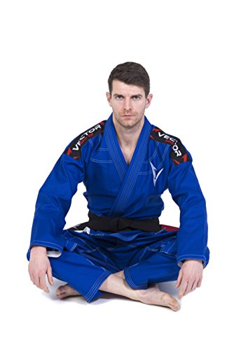 Kimono Vector Attila Series de Jiu Jitsu con cinturón Blanco, Ligero, 100% algodón, A0, Azul