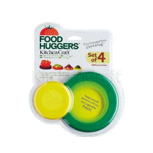 KitchenCraft Juego de 4 Envases para Almacenar Verduras y Frutas de Silicona Multicolor, 10,5 cm, 8,5 cm, 7 cm y 6,5 cm