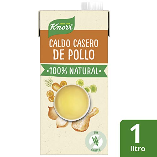 Knorr - Caldo Líquido Casero de Pollo 100% Natural sin Gluten ni Conservantes, 1L (8 unidades)