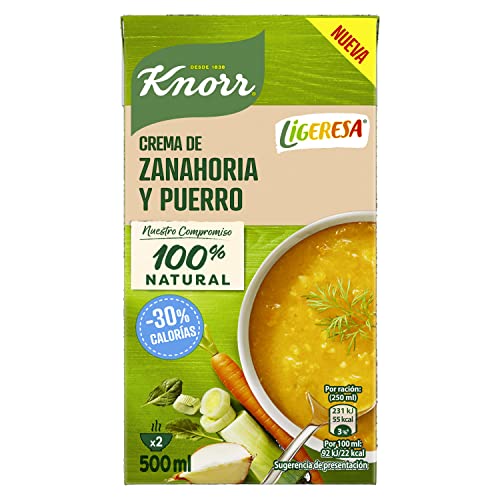 Knorr Crema Ligeresa Zanahoria y Puerro 500ml - Pack de 6