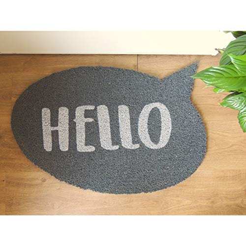 KOOK TIME Koko Doormats Felpudo para Entrada de Casa Original, Modelo Hello, Fibra de Coco y PVC, 57x75 cm …