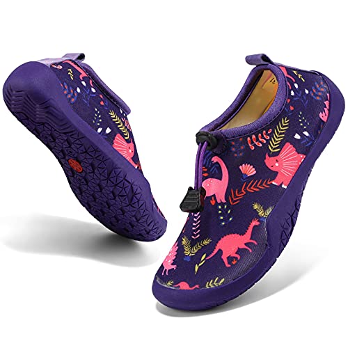 KVbabby Zapatos de Agua Descalzo para Niño Niña Calcetines de Natación Antideslizante Zapatos de Playa Zapatillas de Piscina,Morado,32 EU