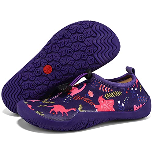 KVbabby Zapatos de Agua Descalzo para Niño Niña Calcetines de Natación Antideslizante Zapatos de Playa Zapatillas de Piscina,Morado,32 EU