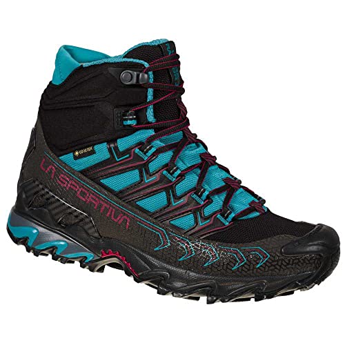 LA SPORTIVA Ultra Raptor II Mid Woman GTX, Botas de Senderismo Mujer, Negro Azul, 41 EU