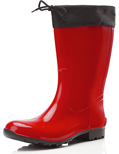 Ladeheid Botas Antideslizantes en PVC Mujer LA-968 (Rojo/Negro, 38 EU)