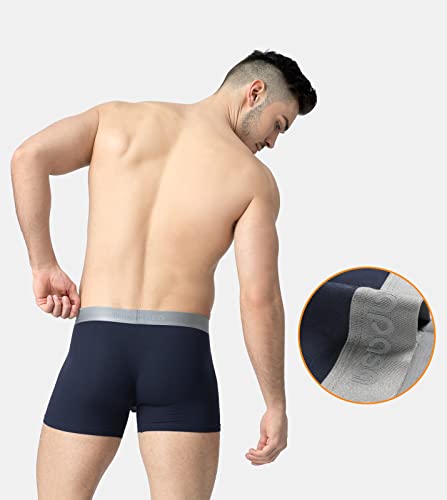 LAPASA Calzoncillos Hombre Boxer (Pack de 3) Calzoncillo Boxers Largos & Corto Bóxers Ropa Interior Hombre Super Suave Micro Modal M02 L Negro, Azul, Gris