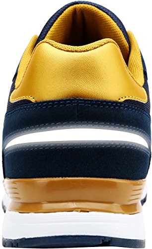 LARNMERN Zapatos de Seguridad Hombre Mujer, S1 SRC Punta de Acero Ligero Zapatillas de Seguridad Transpirable Reflectivo (49 EU, Azul)