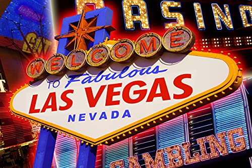 Las Vegas - Papel pintado fotográfico de fieltro, 250 x 186 cm (080A), diseño de ruta 66 retro y antigua, incluye cola de fieltro, decoración de pared, diseño moderno, póster panorámico XXL