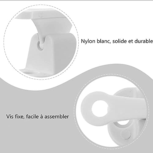 LATRAT - Kit de retención de puerta en forma de T, soporte de gancho de plástico, compatible con soporte de pestillo de puerta para remolque, caravana, autocaravana, autocaravana, autocaravana, etc.