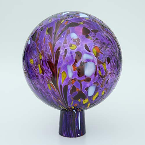 Lauschaer - Bola de cristal para jardín (granulado, 12 cm de diámetro, soplado artesanalmente a mano), color azul jacinto