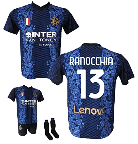 L.C. Sport srl Camiseta de fútbol Inter Ranocchia 13 estaciones 2021/2022 Réplica Autorizada Tallas para niño y Adulto. Elige si añadir pantalones cortos y calcetines