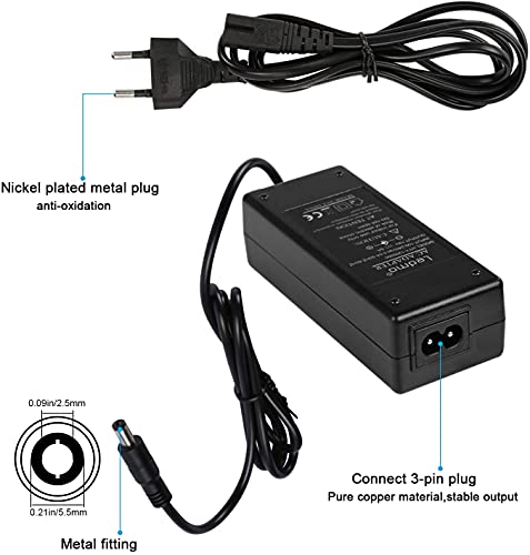 LEDMO 3 Piezas Transformador 12V Adaptador,12V 5A Alimentador,Transformador 12V 5A de Tira de 60W Adecuado Para Cargador para PC Portátil, Cinta LED, Monitores LCD TFT, DVD, Televisores, Etc.