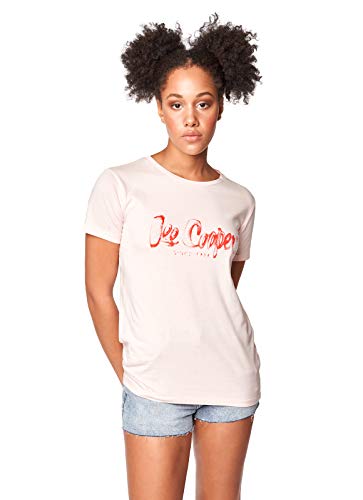 Lee Cooper Summer Logo tee Camiseta, Rosa, S para Mujer