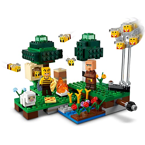 LEGO 21165 Minecraft La Granja de Abejas, Set de Construcción con Figuras de Apicultora y Oveja, Juguete para niños y niñas 8 años