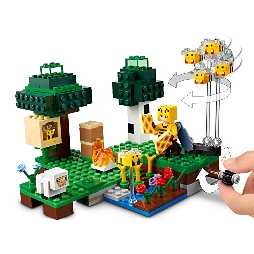 LEGO 21165 Minecraft La Granja de Abejas, Set de Construcción con Figuras de Apicultora y Oveja, Juguete para niños y niñas 8 años