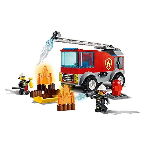 LEGO 60280 City Bomberos, Camión de Bomberos Juguete con Escalera y Mini Figura de Bombero, Idea de Regalo para Niños y Niñas 4 Años