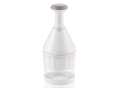 Leifheit Picadora Comfort & Clean para picar alimentos fácilmente, máquina picadora con rotación automática, picadora de verduras de diseño práctico