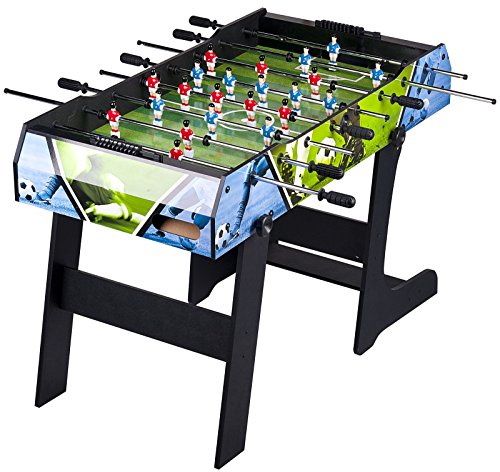 Leomark Mesa Futbolin Madera Smart System, Madeira Juego, De Mesa Fútbolista, Deporte Patada de Mesa Fútbol, Fútbol Balón Robusto y Resistente Fútbol de Tabla Pateador, Dimensiones: 121,5x67x82 (A) cm