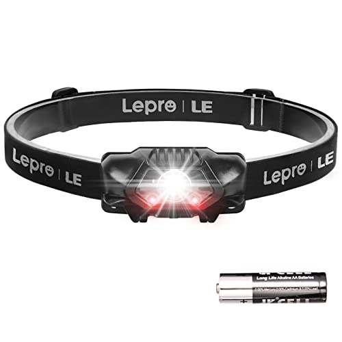 Lepro Linterna Frontal LED Potente Super Ligero, 4 Modos de Luces, Luz Frontal Cabeza Resistente al Agua IPX4, Linterna de Cabeza para Acampada, Ciclismo, Correr, Caminata, Casco, etc.