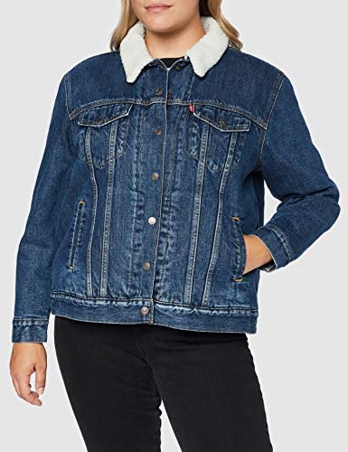 Levi's Plus Size Pl Ex BF Sherpa Trucker Chaqueta Vaquera, Azul (Endless Trail 0000), X-Large (Talla del Fabricante: 1 x) para Mujer