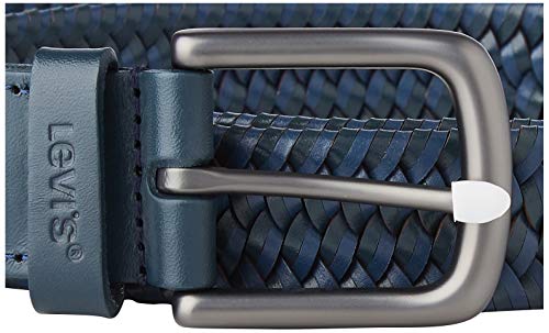 Levi's Woven Leather Stretch Belt Cinturón, Azul, 90 cm para Hombre