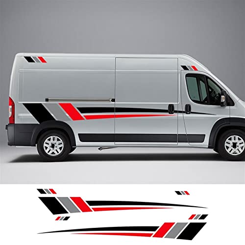 Lhtyouting Coche Cuerpo Pegatinas Motorhome Rayas Gráficos Calcomanías Compatible con Peugeot Boxer Citroen Jumper Fiat Ducato Camper Van hnlyt (Color Name : Style B, Size : L2H2)