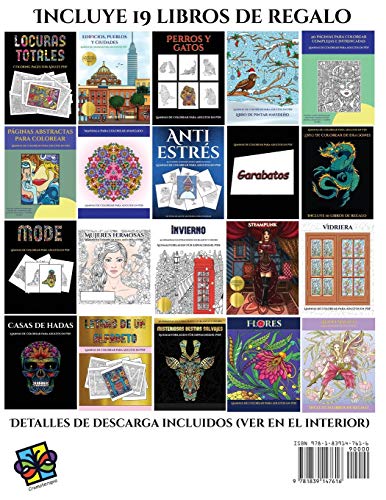 Libro de pintar para adultos en PDF (Misteriosas bestias salvajes): Este libro contiene 30 láminas para colorear que se pueden usar para pintarlas, ... y descargarse en PDF e incluye otros 19 (5)