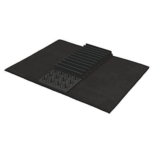 LIEBLINGS Ding Alfombrilla escurreplatos + escurreplatos para platos (45 x 60 cm) • Alfombrilla de espuma para cocina y fregadero • Negro