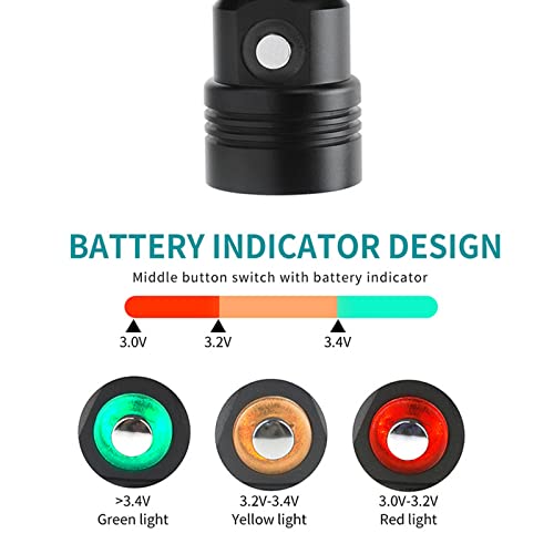 LifBetter Submarino Buceo Faro Submarino Luz de Buceo Iluminación Faro 60m 1000 lúmenes XML-L2 Led Buceo Faro Impermeable Cabeza Antorcha Luz