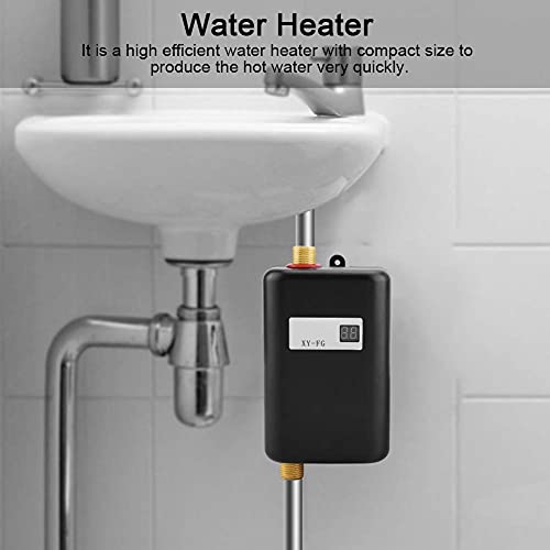 Liineparalle Calentador de Agua de géiser Mini Calentador de Agua Caliente instantáneo sin Tanque eléctrico para baño Cocina Lavado Invierno Enchufe de la UE 220V 3800W(#2)