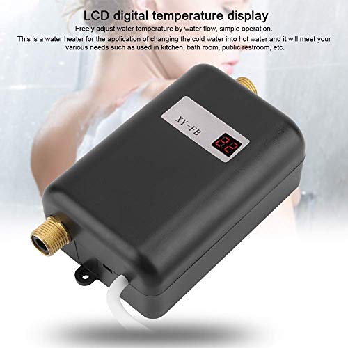 Liineparalle Calentador de Agua de géiser Mini Calentador de Agua Caliente instantáneo sin Tanque eléctrico para baño Cocina Lavado Invierno Enchufe de la UE 220V 3800W(#2)