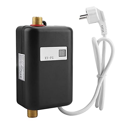 Liineparalle Calentador de Agua de géiser Mini Calentador de Agua Caliente instantáneo sin Tanque eléctrico para baño Cocina Lavado Invierno Enchufe de la UE 220V 3800W(#2)