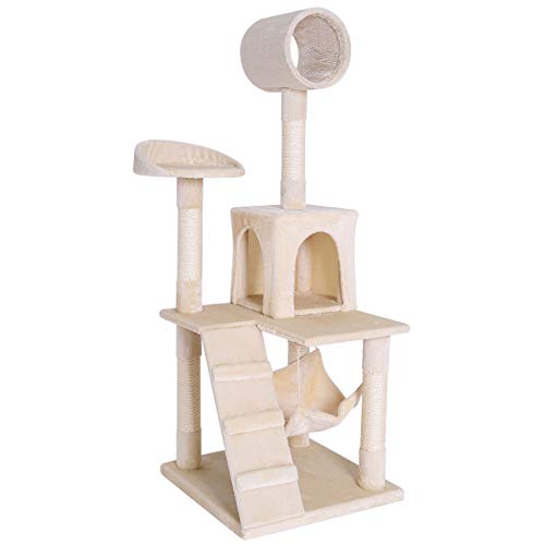 lionto Árbol rascador árbol para escalar árbol rascador para gatos Altura 133 cm Beige