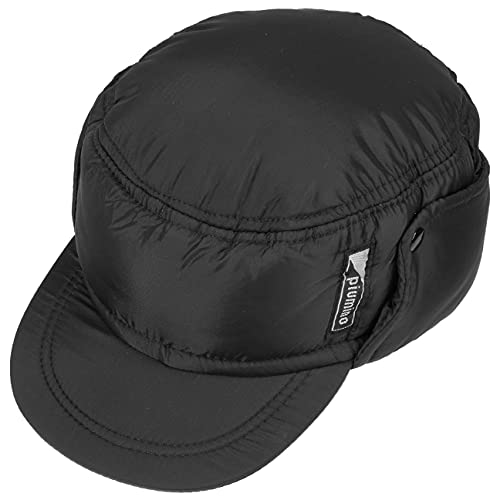 LIPODO Gorra Militar con Orejeras Piumino Hombre - de Invierno Visera, Orejeras, Forro otoño/Invierno - L (58-59 cm) Negro