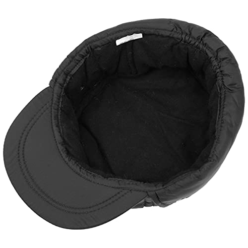 LIPODO Gorra Militar con Orejeras Piumino Hombre - de Invierno Visera, Orejeras, Forro otoño/Invierno - L (58-59 cm) Negro