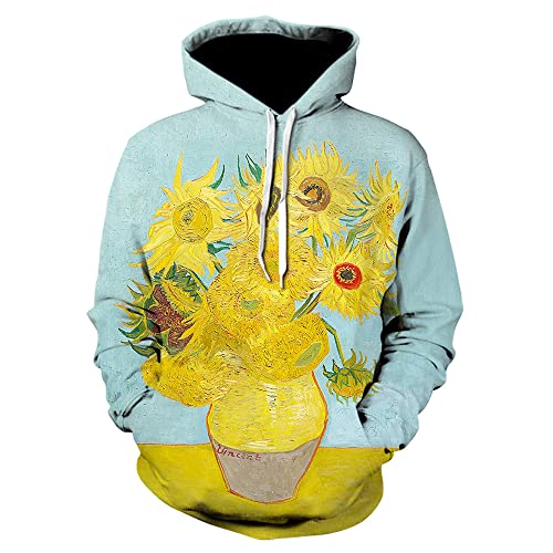 LiuPinp Jersey Hombre Patrón De Impresión 3D Moda Confort Estiramiento Sudadera con Capucha Hombre Regalo Divertido Vacaciones Bolsillo Canguro Cordón Ajuste Regular Sudadera Básica Hombre A-Yellow S