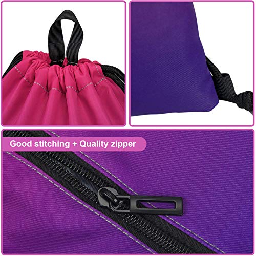 LIVACASA Mochilas de Cuerdas Hombre Mujer Grandes Bolsas de Cuerdas Gimnasio Cordones Cómodos Ajustable con Asa A Prueba de Agua Rosa y Verde Degradado