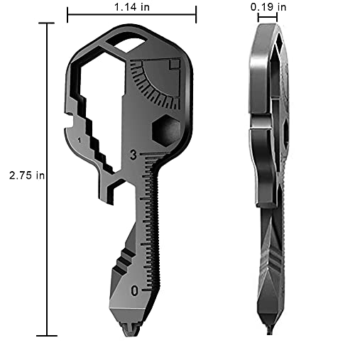 Llave Multifunción de Acero Inoxidable 24 en 1 | Abridor De Botellas | Mini Herramienta Portátil | Abridor de Botellas Multifunción Para Exteriores, Aventura Al Aire Libre, Etc(negro)