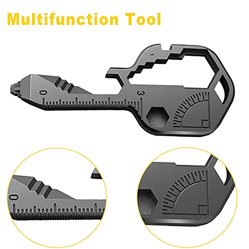 Llave Multifunción de Acero Inoxidable 24 en 1 | Abridor De Botellas | Mini Herramienta Portátil | Abridor de Botellas Multifunción Para Exteriores, Aventura Al Aire Libre, Etc(negro)