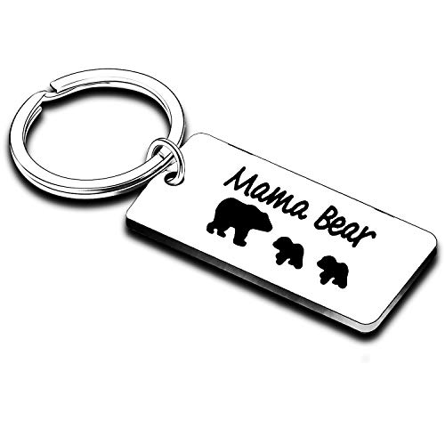 Llavero con diseño de oso de mamá y cachorro, regalo para mamá y mujer, regalo de cumpleaños para mamá