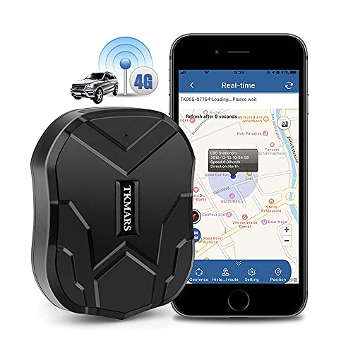 Localizador GPS para Coche 4G, TKMARS 90 Días en Espera GPS Tracker Rastreador GPS de App Libre Magnético a Prueba de Agua para Moto,Camión,Bicicleta Tiempo Real para Localización TK905 (5000mAH)