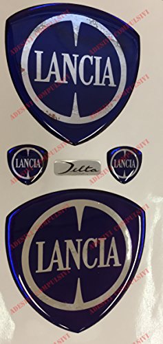 Logo Delta delantero, trasero + 2 escudos laterales para capó y baúl. Adhesivos resinados efecto 3D. Estilo clásico