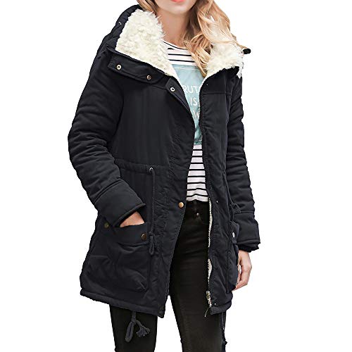 Logobeing Abrigos Mujer Invierno - Chaquetas Jersey Cardigan Mujer Talla Grande Camisetas Mujer Manga Larga Sudadera Mujer Chaqueta con Capucha Delgado Ropa (L, Negro)