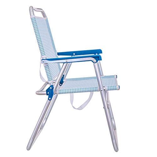 LOLAhome Silla de Playa Fija Azul de Aluminio y textileno de 78x50x57 cm